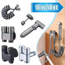 Dual Control Two-way Toilet Faucet Valve for Bidet Spray Shower Stainless Steel