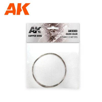 AK Interaktiver Kupferdraht 0,25 mm x5 Meter Silber AK9303 Schneller Versand
