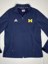 Men's Adidas Michigan Wolverines Full Zip Lightweight Hooded Sideline Jacket XS