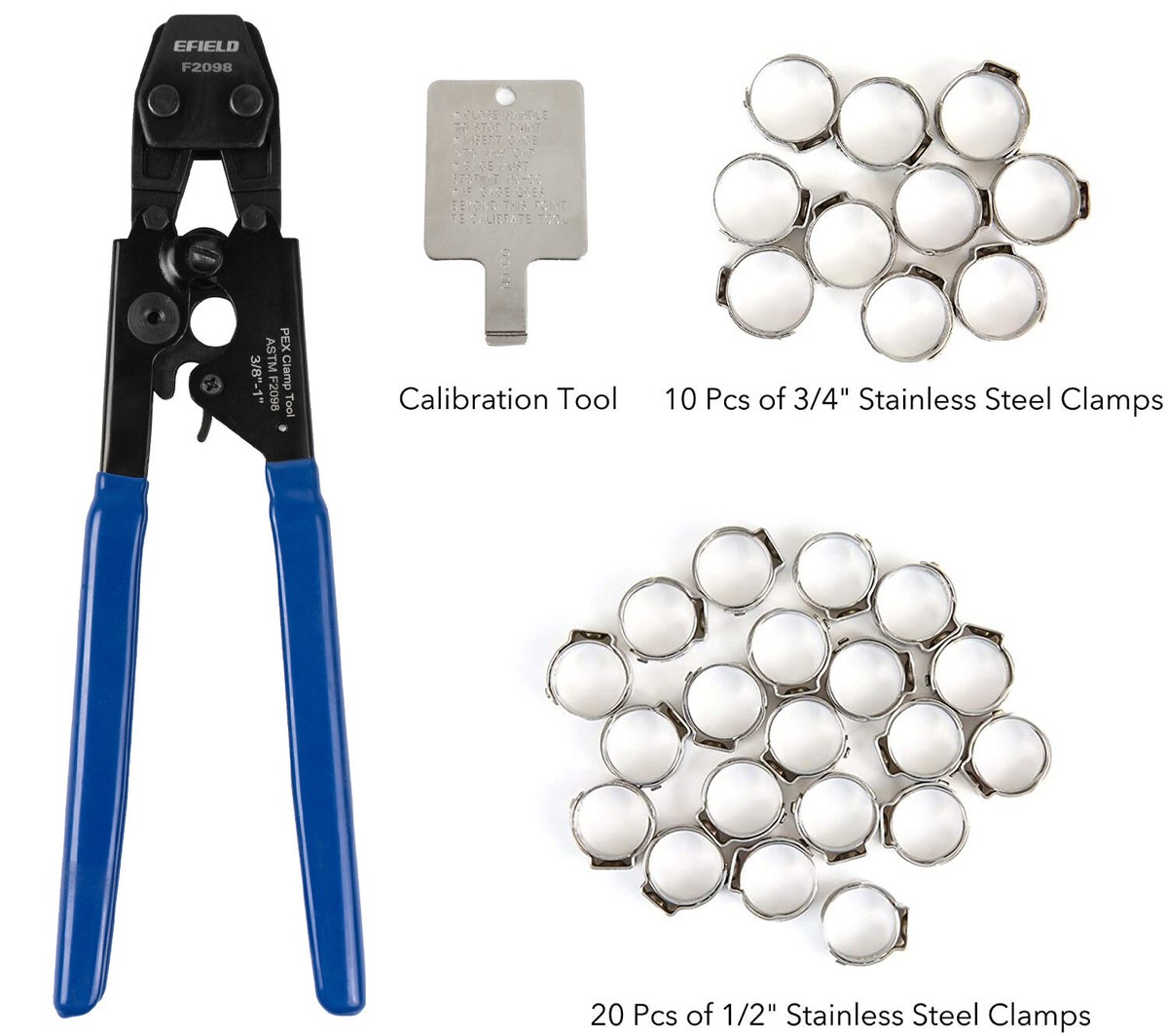 Pinza Crimpatrice EFIELD Per Pex &ndash; Acciaio Inox 3/8-1 Pollice Con Tagliatubi