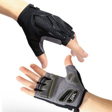 Cycling Gloves Shock-Absorbing Gel Pad Half-Finger Fingerless Bike Gloves Mens