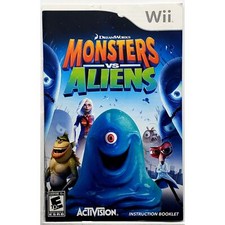  Manual Only Monsters vs. Aliens - Nintendo Wii Authentic Instruction Booklet