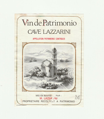VIN DE PATRIMOINE CAVE LAZZARINI Wine Advertising Label -