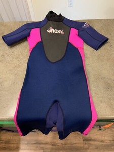 Roxy Girls Syncro 14/42 Back Zip Short sleeve Wetsuit Great Colors