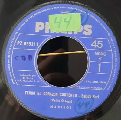 Marisol - Tengo El Corazon Contento / La Tarara (7'') Rare Spanish Beat Peru 1967