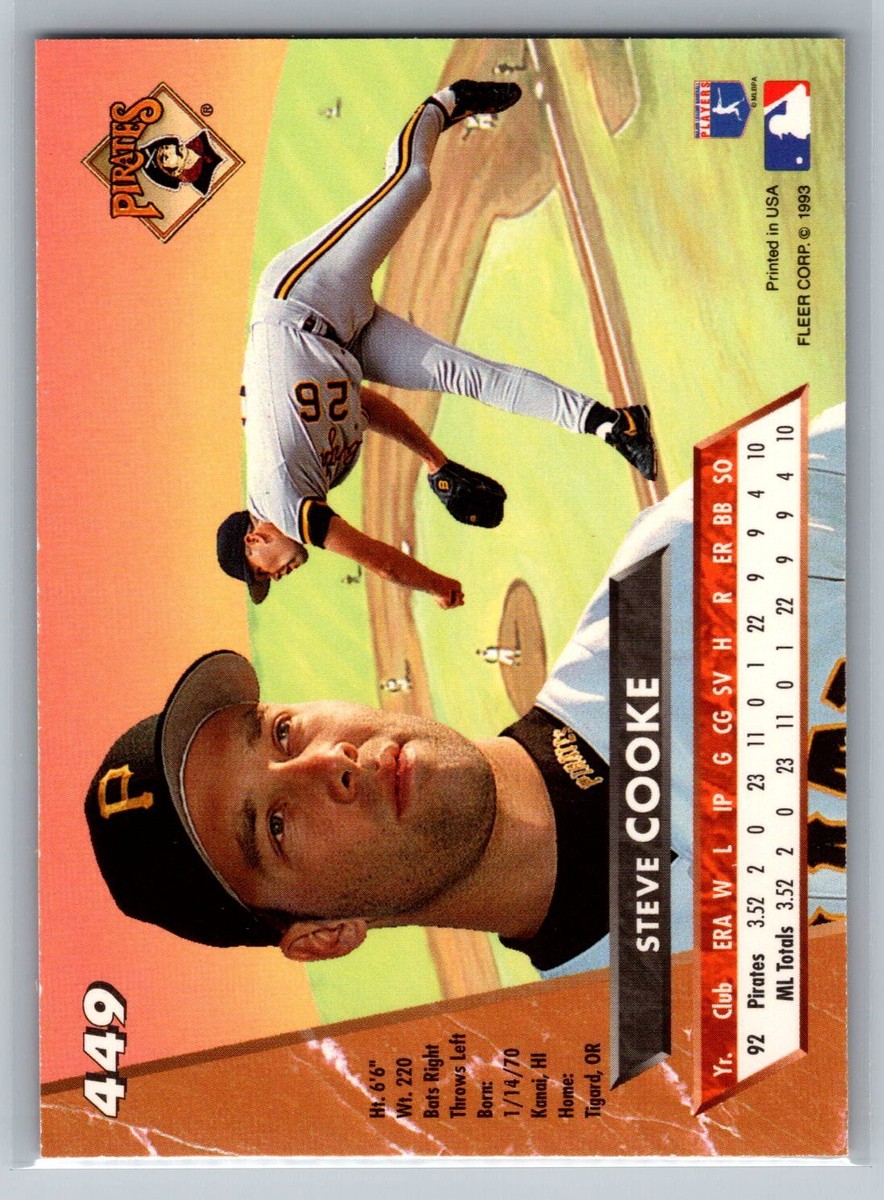 Steve Cooke 1993 Ultra Rookie BASEBALL #449 Pittsburgh Pirates | eBay