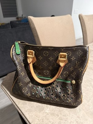 Louis Vuitton Speedy 30 Limited Edition Green Monogram Perforated Canvas Satchel