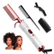 Hot Comb,Pressing Combs for Black Hair with 12 Temp Settings Pearl White