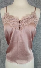Abercrombie Fitch Camisole Top Women Size XS Fairy Y2K Hairy Pink Lace
