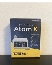 Audien Hearing  ATOM X Rechargeable OTC Hearing Aids NEWEST MODEL Case Control