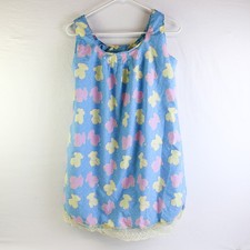 Handmade Vintage Teddy Bear Print Nightgown Women's Size Medium FLAW