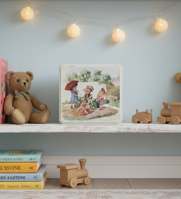 Vintage Metalldose | Aufbewahrung Kinder | Gartenillustration