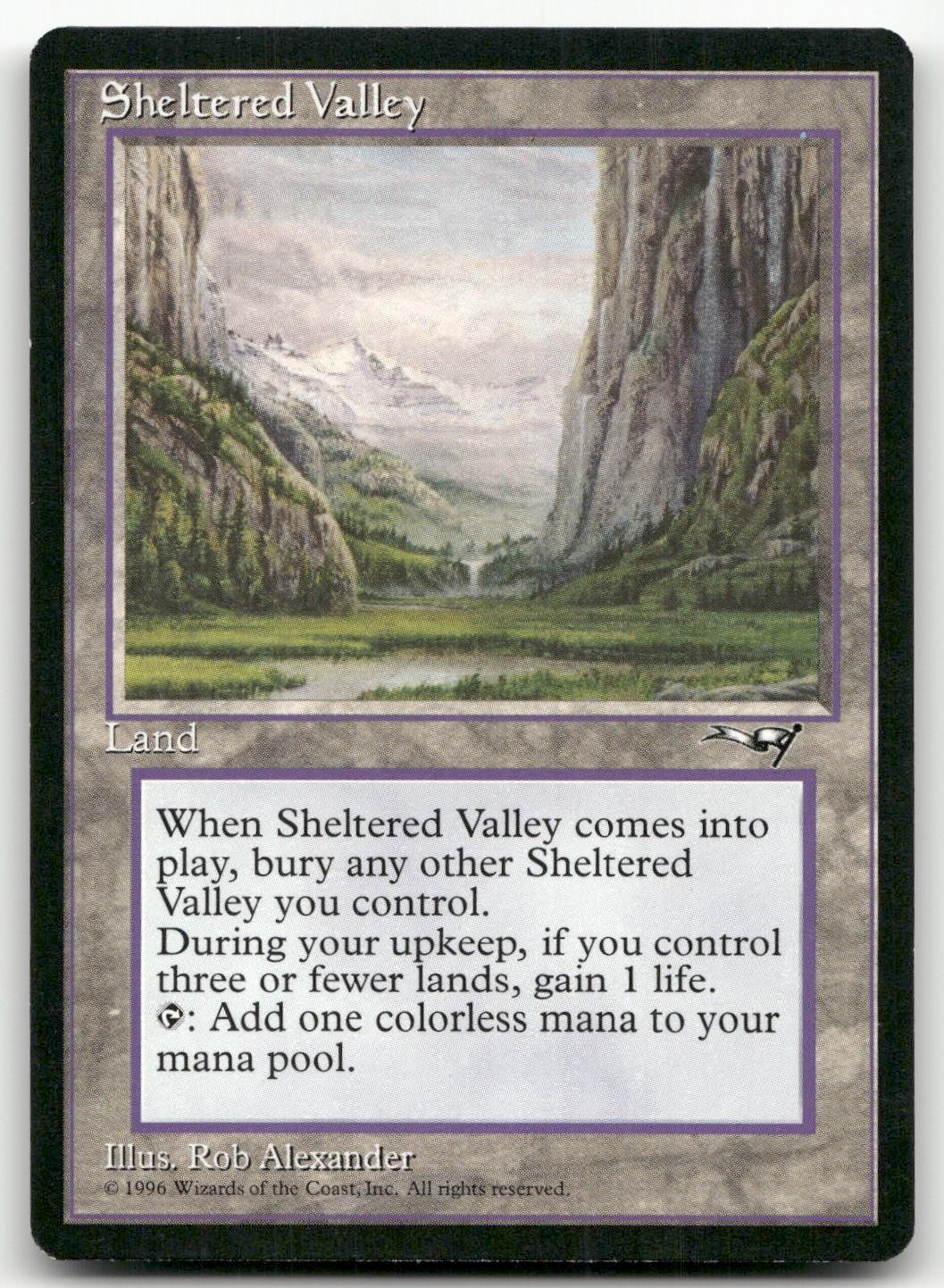 Sheltered Valley Rare Alliances Magic: The Gathering Lightly Played