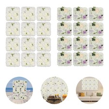 3D Flower Wall Panel-12pcs Artificial Flower Wall Background Silk Rose Wedding