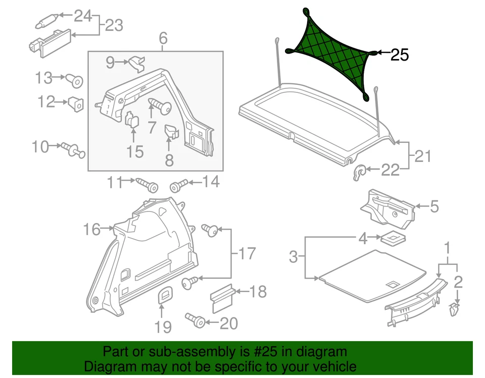 Genuine Volkswagen Cargo Net - Anthracite 5N0-065-111 - Image 2 of 4