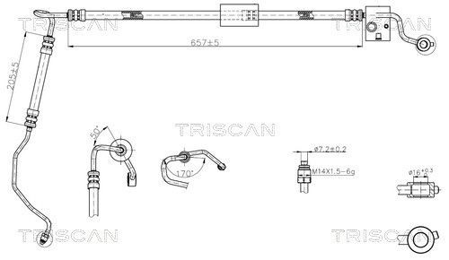 Hydraulikschlauch, Lenkung Triscan 8516 43008 FüR OE 57510-1C580-image