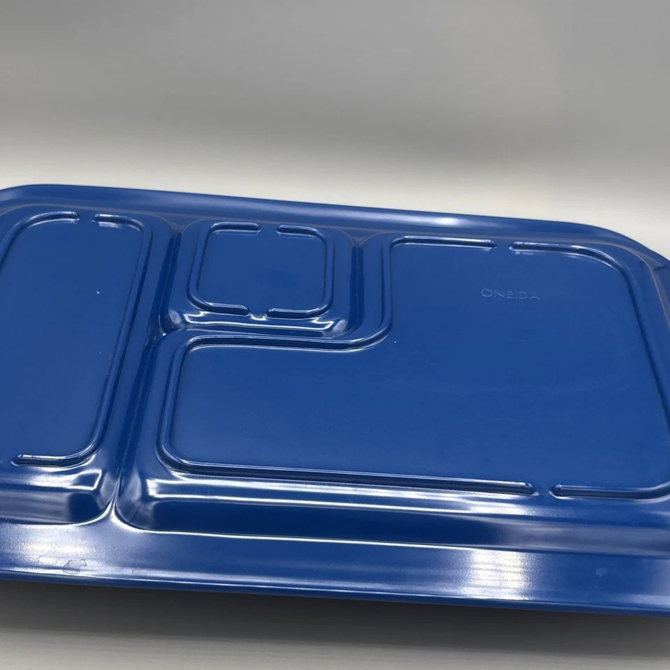 4 Oneida Melamine Tray Blue Rectangular Palette Collection 15.5" L Vintage 1995 - Image 4 of 4