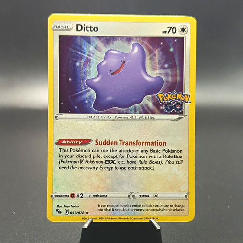 The Pokémon Company Pokémon TCG Ditto 053/078 Pokémon GO Holo Rare Eng 2022 70HP