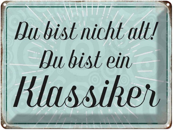 Blechschild 30X40 Cm Du Bist Nicht Alt Klassiker Spruch Zitat Deko Geschenk Meta-image