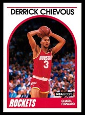1989-90 NBA HOOPS RC #16 DERRICK CHIEVOUS ROOKIE CARD - HOUSTON ROCKETS - *03. rookie card picture