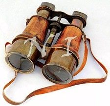 Marine Binocular Brass Leather Ship Pirate Telescope Bird Watching Binoculars