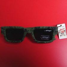 Ed Hardy Camouflage Green Square Frame Sunglasses Black 100 UV Protection