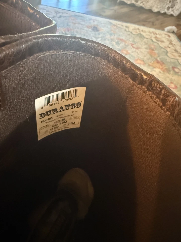 Botas occidentales Durango Crush de cuero marrón con punta cuadrada para mujer talla 9,5 estilo RD3455 Foto 3 de 3