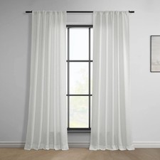HPD Half Price Drapes Classic Semi Sheer Faux Linen Curtains for Living Room ...