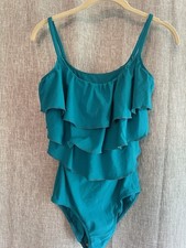 rose marie reid womens swimsuit Teal Ruffle Sz 10