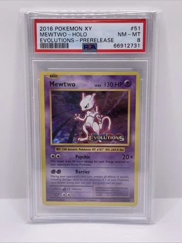 2016 Pokemon Xy Evolutions #51 Mewtwo-Holo Evolutions-Prerelease PSA 8