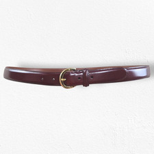 1980s Vintage Coach Solid Brass Buckle Belt 42 Mahogany Leather Classic Belt
