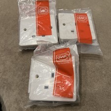 Image of 3 x MK Unswitched Single Socket K780WHI 13A White 1 Gang 13Amp New