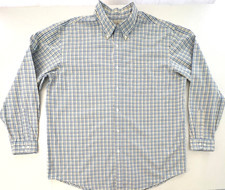 L.L. Bean Seersucker Plaid Long Sleeve Button Down Shirt, Traditional Fit XL