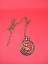 United State Marine Corps Necklace Quartz Pocket Watch Fashion Pendant Chain Men