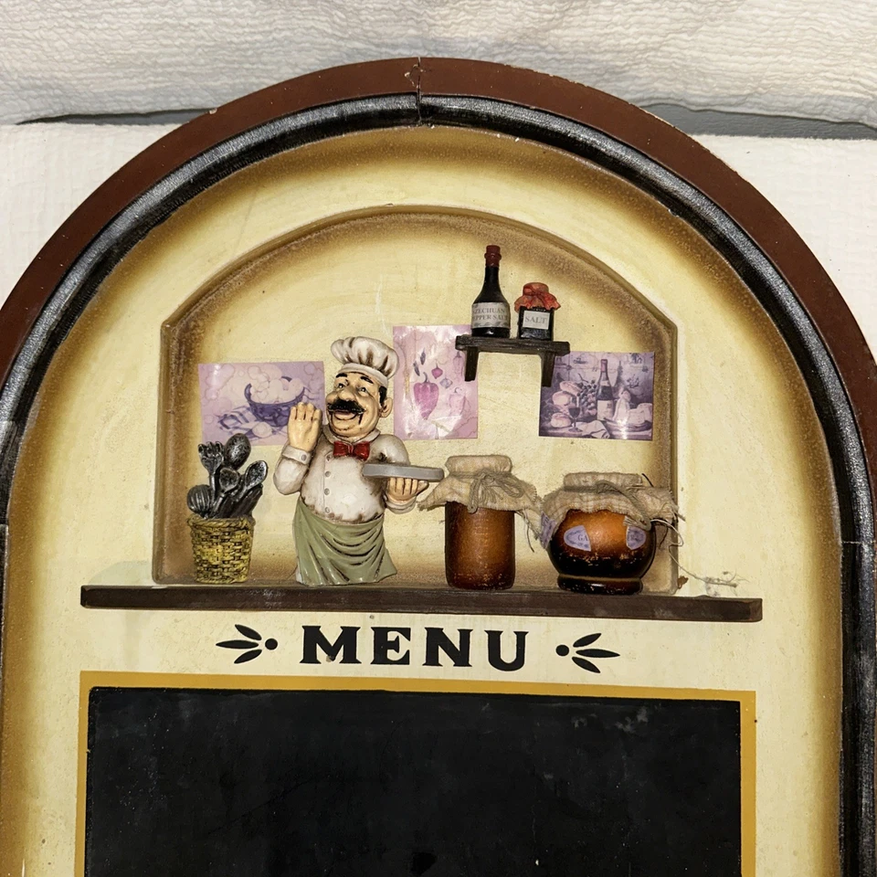 Vintage Restaurant Wood Menu Board Black Board 3D Mid Century-Modern 23 1/2 x 16 - Image 2 of 4