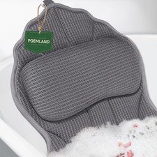 Poemland Bath Pillows for Tub, Luxury Pillow Soft 4d Mesh, Bathtub Grey