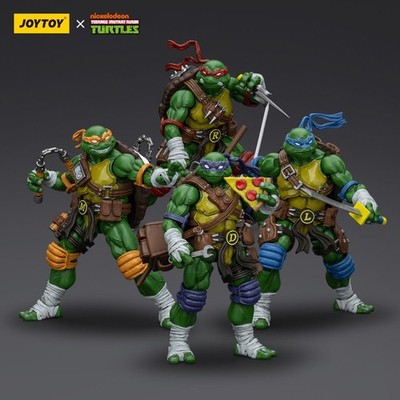 JOYTOY TMNT 1/18 Michelangelo Donatello Leonardo Raphael Actionfigur Modell S...