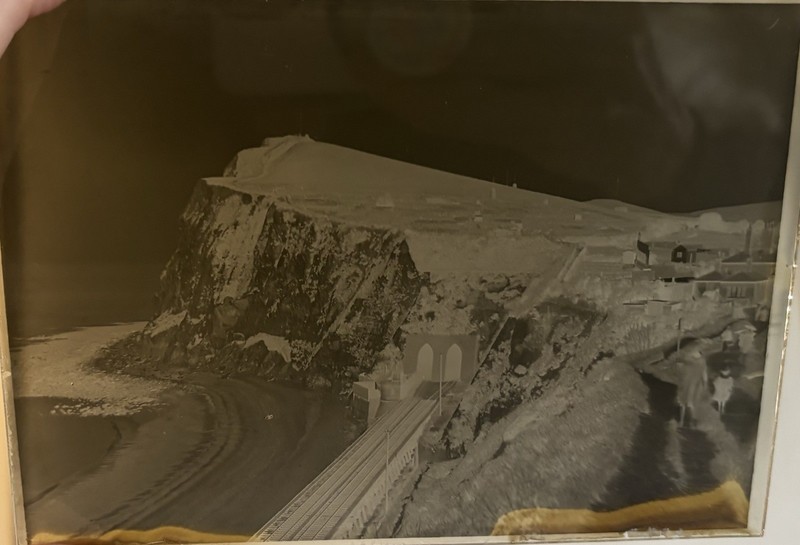 Vintage Glass Plate Negative Shakespeare Tunnel Cliffs Of Dover Railway Railroad