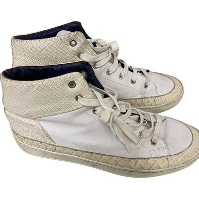 Calvin Klein Hightop Sneakers Mens Size 43 White Snakeskin  display picture 3