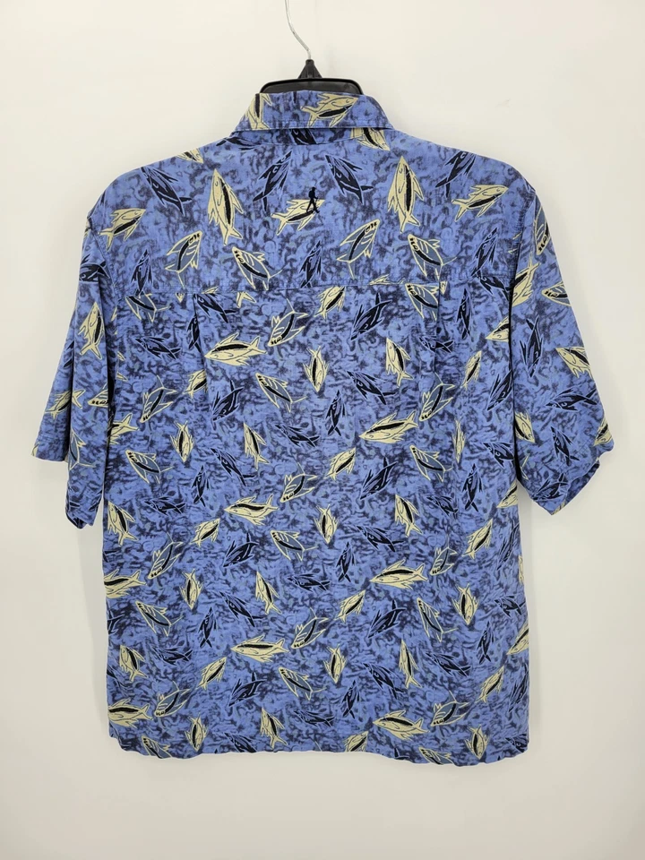 Royal Robbins гавайская рубашка мужская средний синий тропический цветочный короткий рукав - Изображение 2 из 4