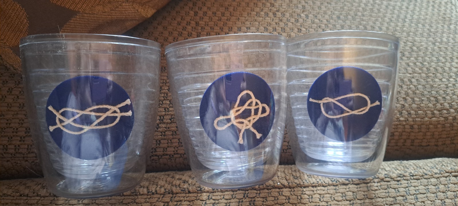 3 Tervis Double-Wall Old Fashion Tumblers w/Nautical Knots T
