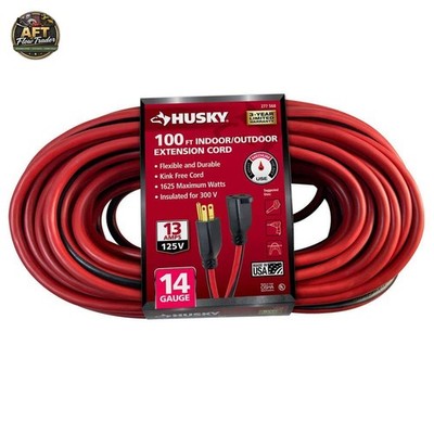 Husky 100 ft. 14/3 Medium Duty Extension Cord - Red/Black