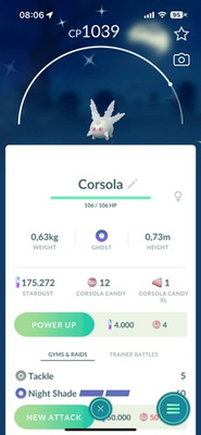 #ad #ad Pokémon Go Shiny Galarian Corsola wearing pink sunglasses Mini PTC 80K DUST $1.80