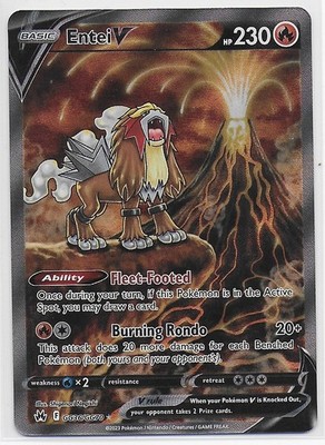 Entei V Crown Zenith Galarian Gallery Holo Ultra Rare Pokémon TCG GG36/GG70 NM