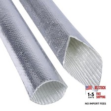 Automotive Aluminum Heat Shield Sleeve Wrap Wire Up to 485  F, Cable 1"-3.2ft