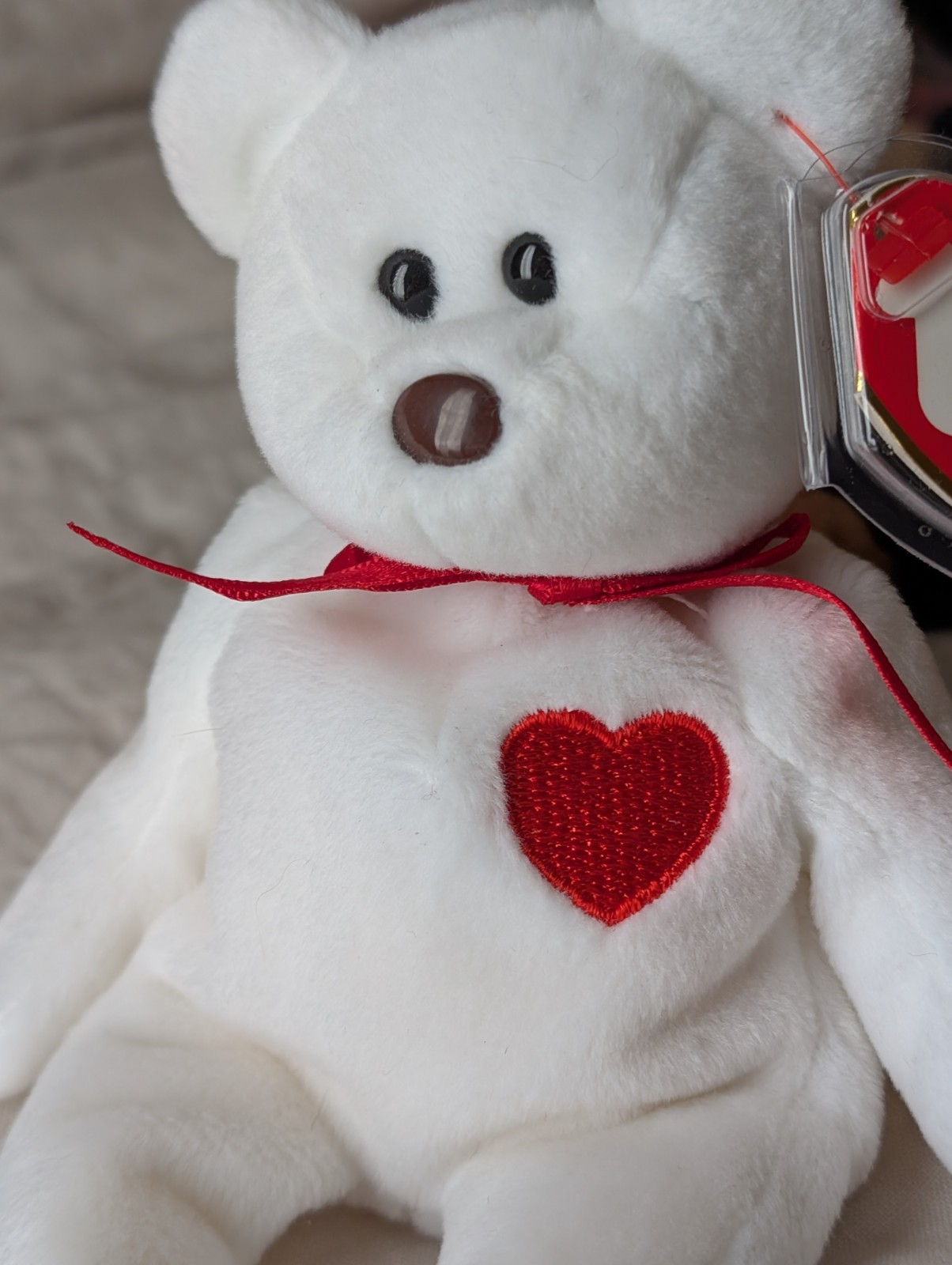 TY Early Run Valentino the Bear  1993/94  Brown NOSE RARE Beanie Baby