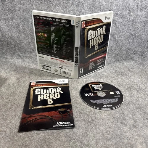 Guitar Hero 5 (Nintendo Wii, 2009) Complete Tested