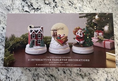 Hallmark THE NIGHT BEFORE CHRISTMAS - 3 INTERACTIVE TABLE TOP DECORATIONS New