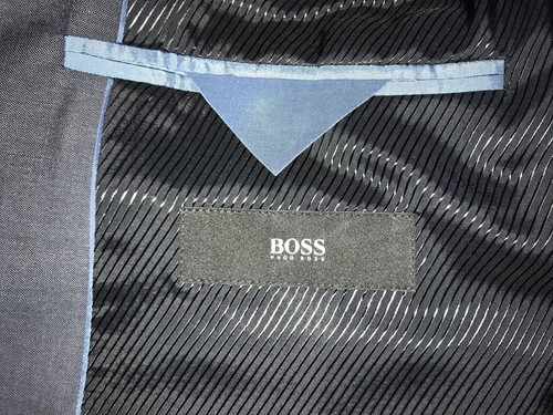 HUGO BOSS -Mens Tailored Fit BLUE GREY WOOL SUIT - 40 Reg - W34 L30 - GORGEOUS - Picture 8 of 12