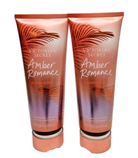 VICTORIA'S SECRET AMBER ROMANCE SUNKISSED FRAGRANCE LOTION 8OZ SEALED 2 PCS SET